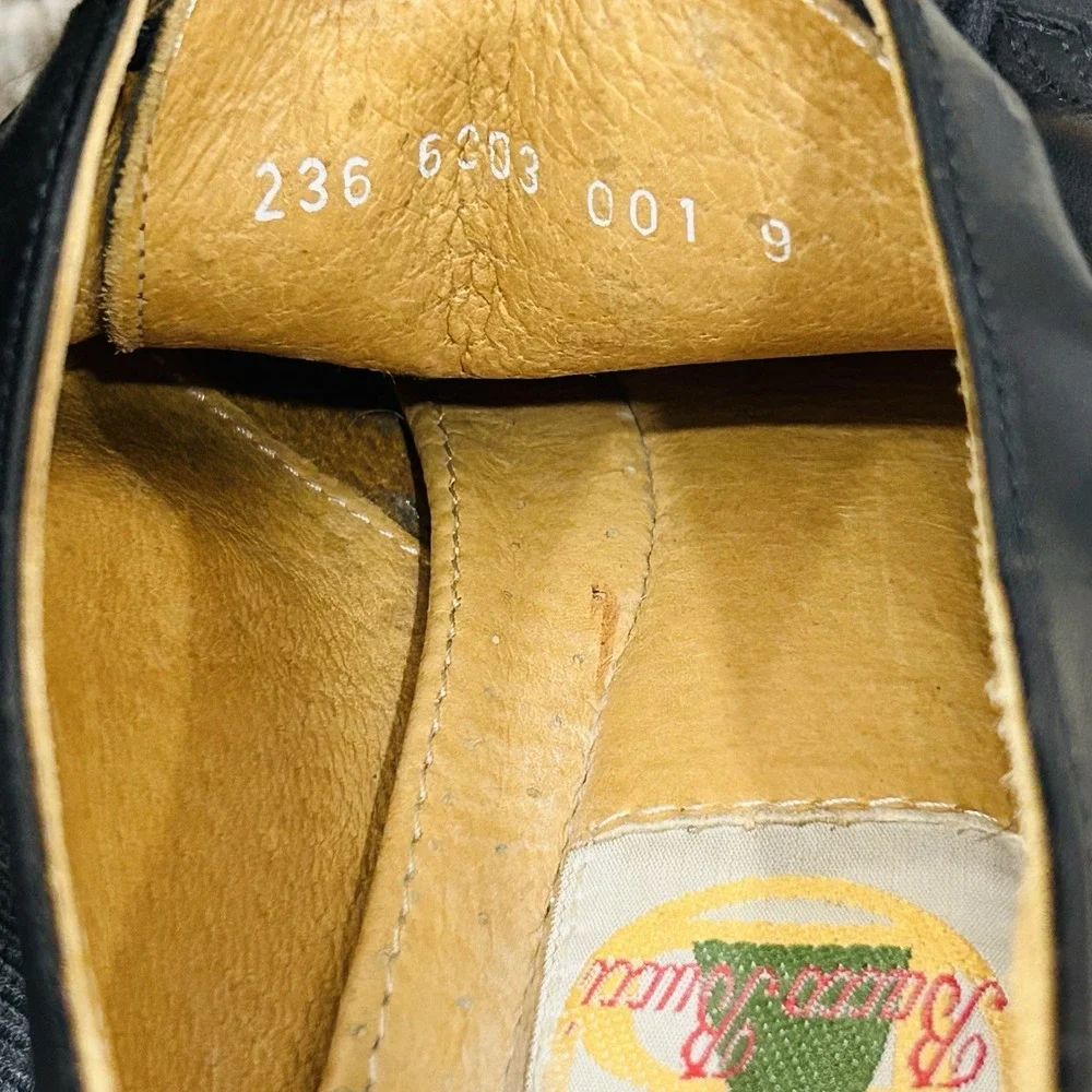 Bacco Bucci Mens Black Leather Oxford Dress Shoes Men's Size 9 Made in Italy
